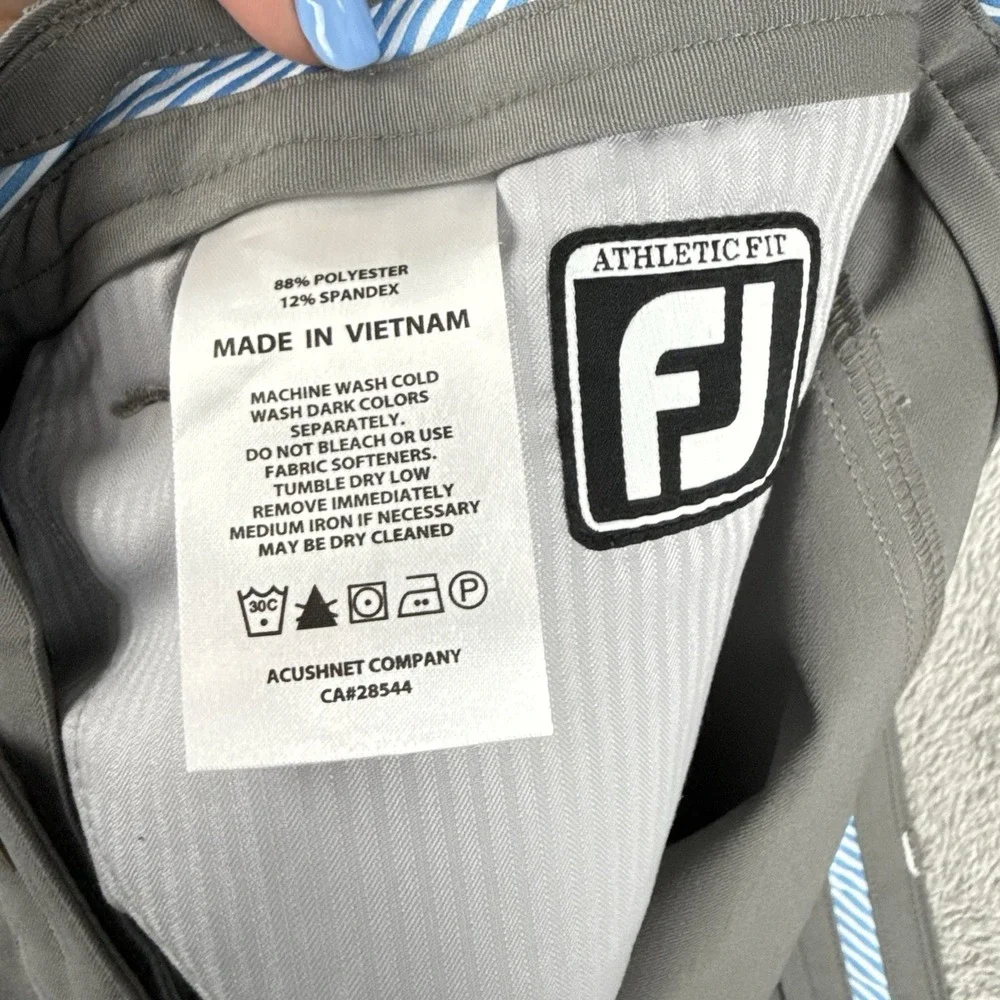 Footjoy FJ Golf Tech Pants Size 36x30‎ Gray Performance Stretch Athletic Fit
